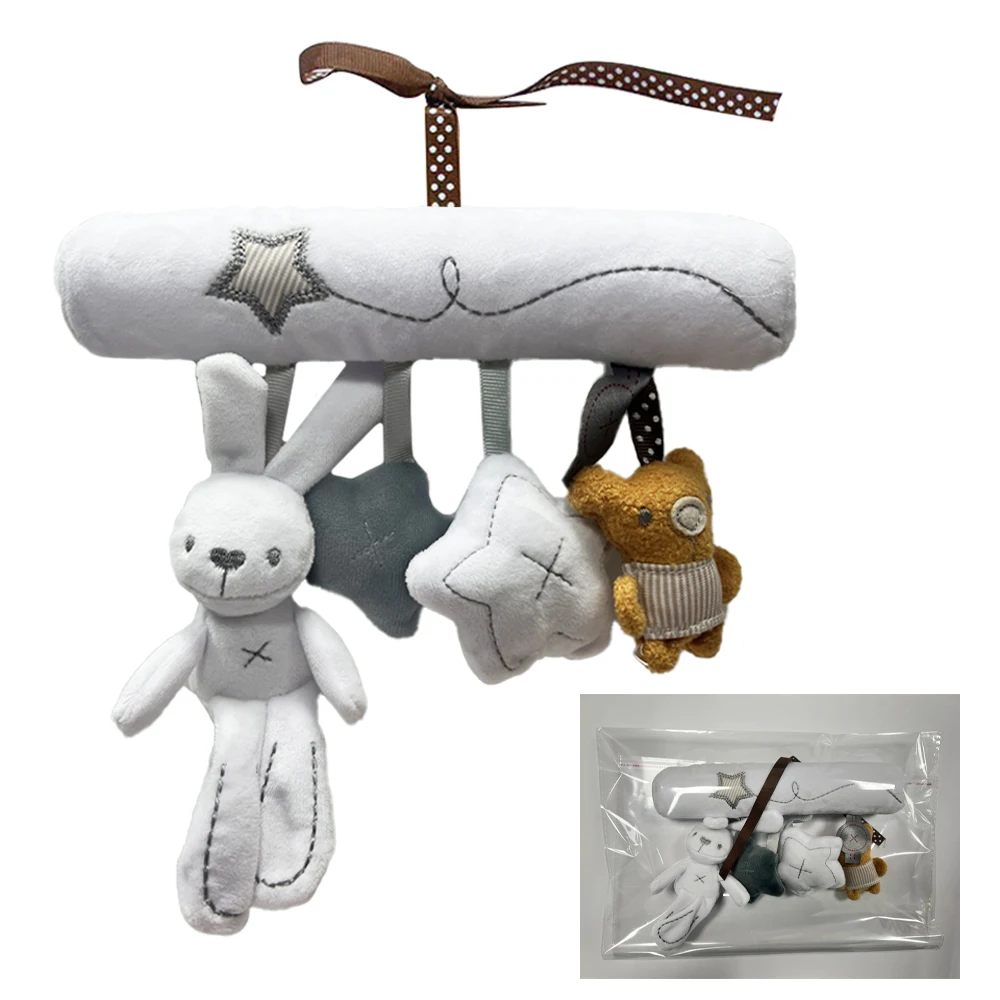2025 New Hanging Bed Rabbit Baby Hand Bell Safety Seat Plush Toy Multifunctional Plush Toy Stroller Mobile Gifts thumbnail 3