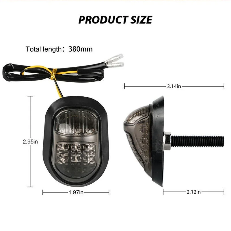 2x 10MM Universal Flush Mount Turn Signals 9-Led Smoked Motorcycle Blinkers Compatible For Motorbike Sport Street Racing Bike thumbnail 4