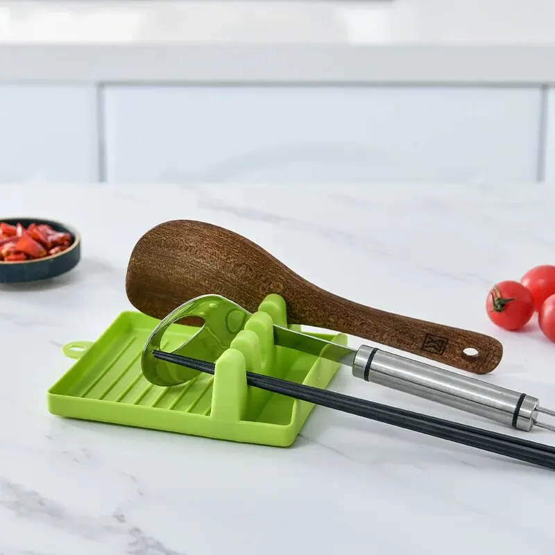 [Hot Sales] 1Pcspatula Rack Pot Lid Rack Shelves Counter Top Shovel Spoon Shelf Soup Spoon Pad Put Soup Spoon Chopsticks Holder thumbnail 2