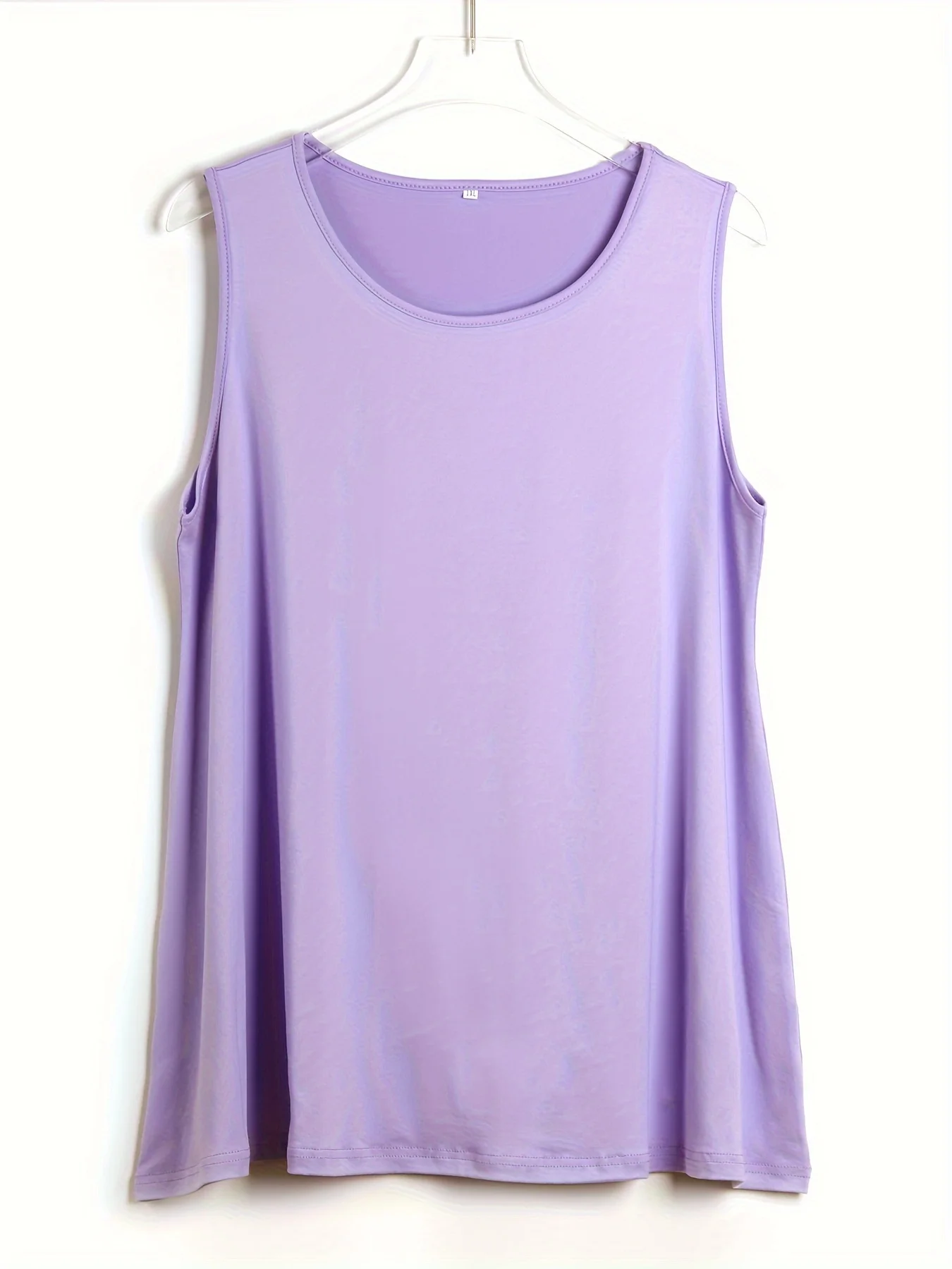 Plus Size Simple Solid Tank Top Casual Crew Neck Sleeveless Tank Top For Summer Women's Plus Size Clothing thumbnail 3