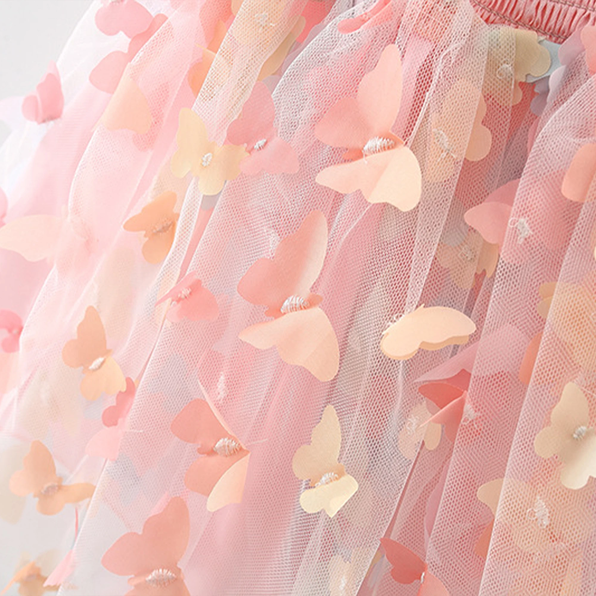 New Baby Girls Birthday Party Evening Dresses Summer Butterfly Wings Children Clothes Sweet Colorful Toddler Kids Costume thumbnail 5