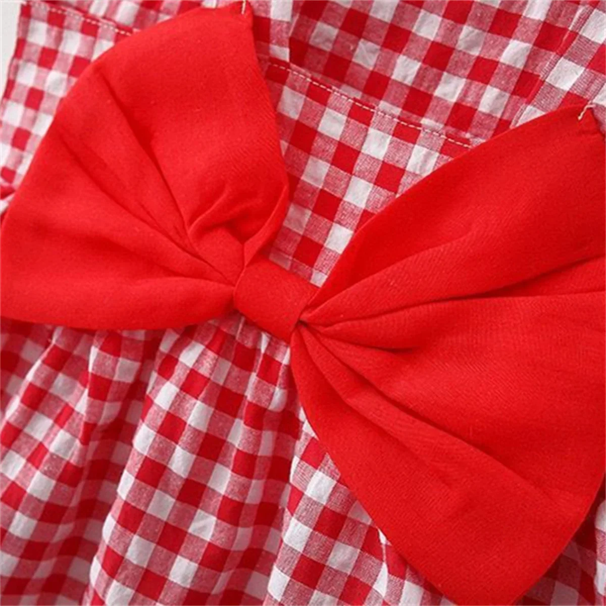 2Pcs/Set Baby Girl Plaid Sweet Bow Summer Birthday Party Dress Toddler Kids Outfits 0 To 3 Years Children Clothes Suit + Hat thumbnail 5