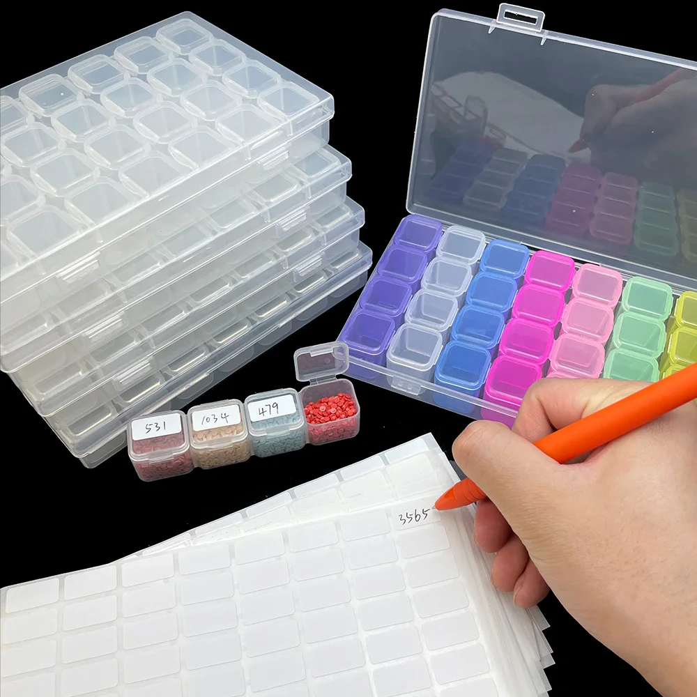 28 Grids Diamond Painting Tools Storage Box with Funnel Sticker Pen Diamond Painting Embroidery Accessories Container thumbnail 5