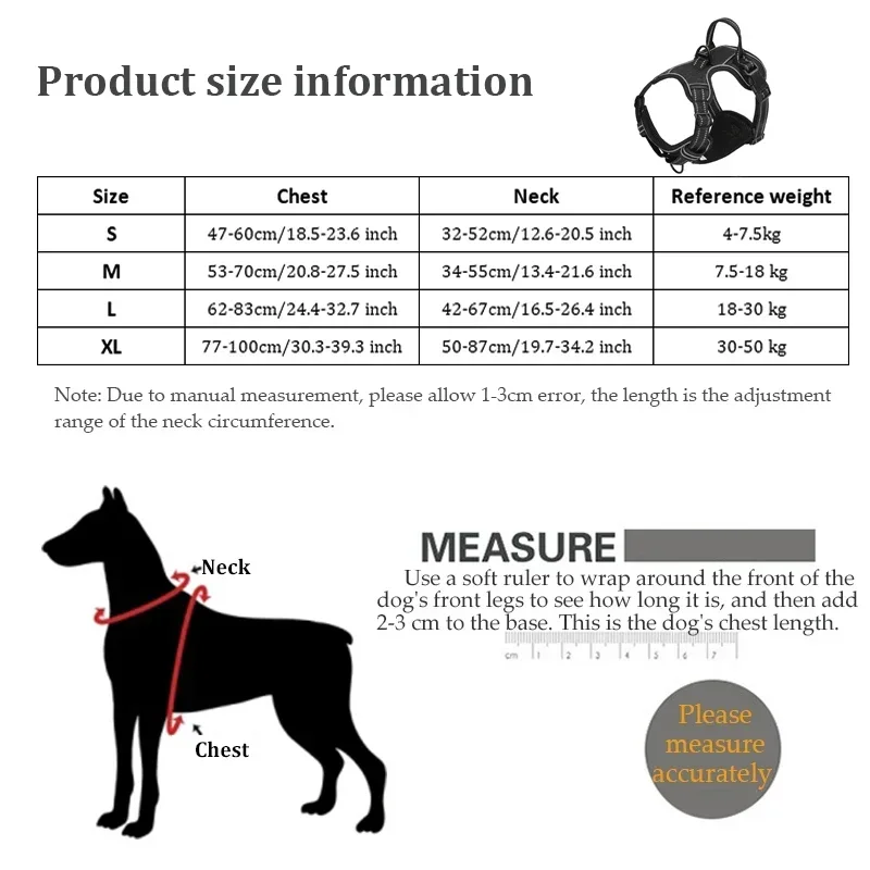 Adjustable Nylon Dog Harness Vest Reflective Soft Breathable No Pull Dog Harness Pet Harness Leash For Small Medium Large Dogs thumbnail 6