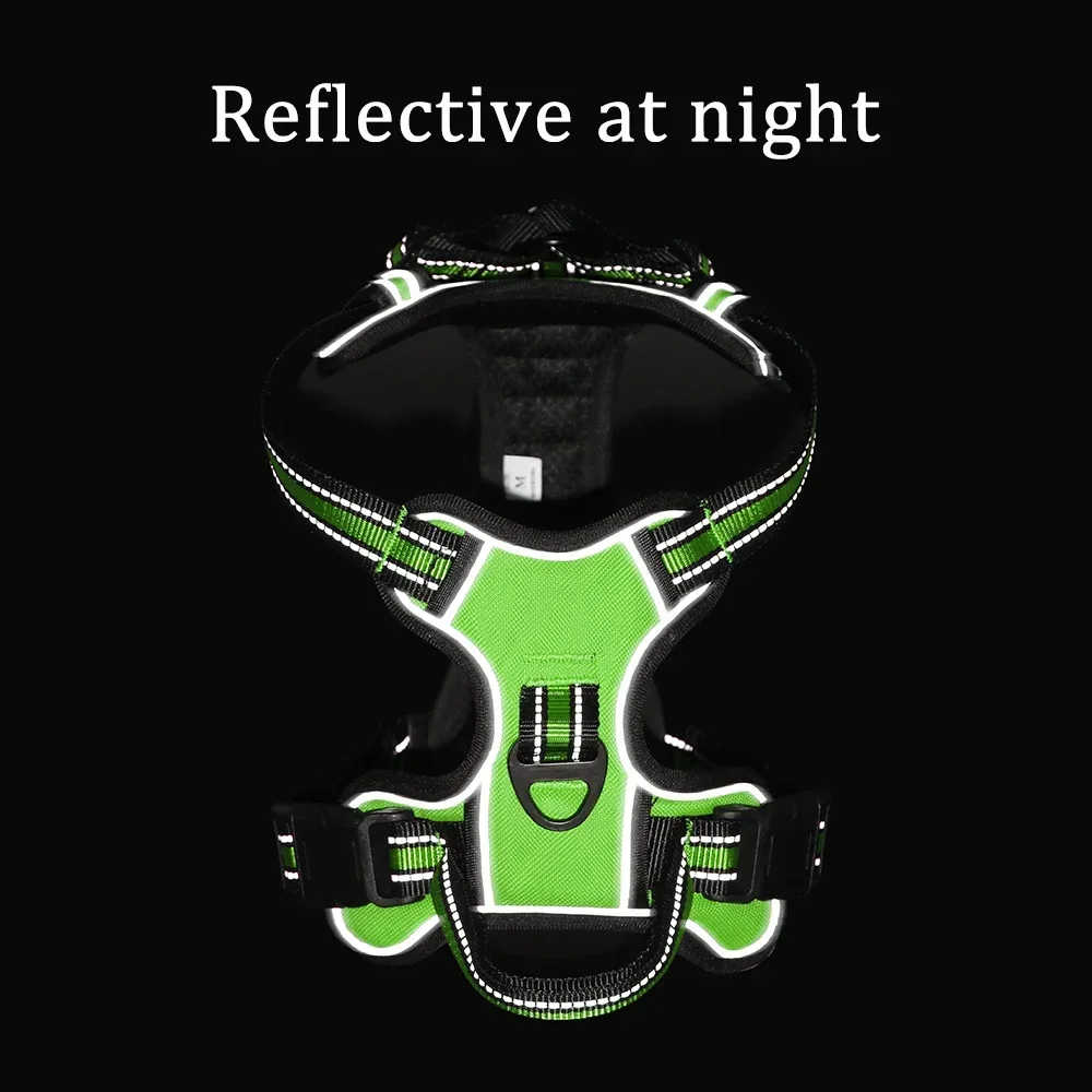 Adjustable Nylon Dog Harness Vest Reflective Soft Breathable No Pull Dog Harness Pet Harness Leash For Small Medium Large Dogs thumbnail 5