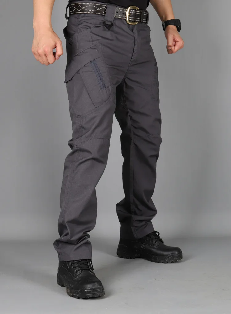 Men Cargo Pants Trousers Multi-pocket Waterproof Wear-resistant Casual Training Overalls Clothing Comfortable Breathable thumbnail 2