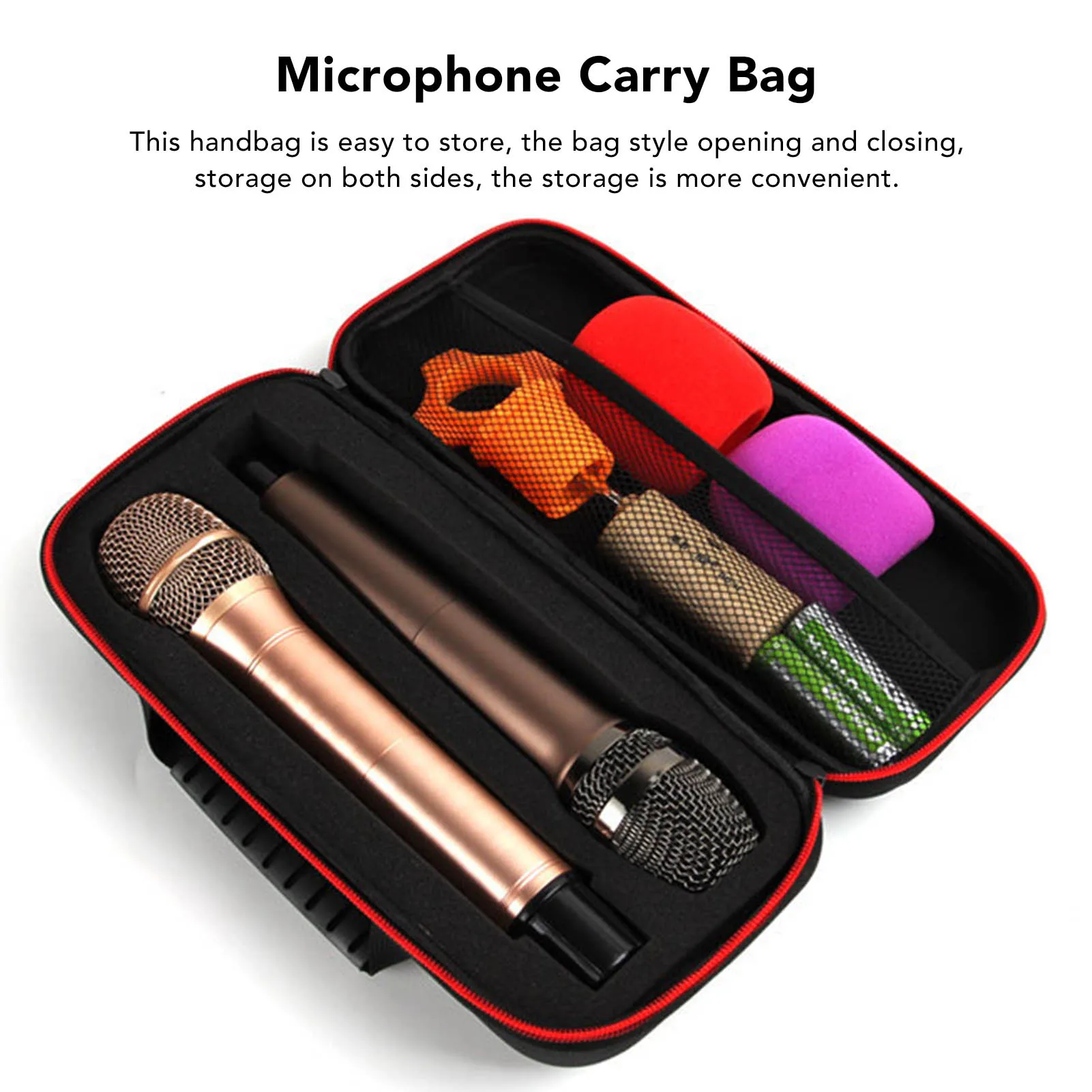 Microphone Carry Bag Microphone Storage Bag Microphone Storage Box Shockproof Drop Proof EVA  Bag Wireless Microphone Case thumbnail 5