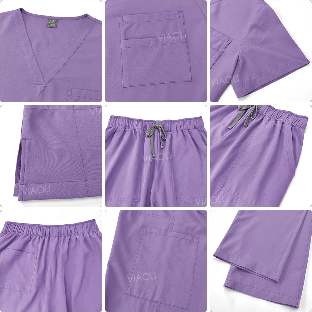 Medical Uniform Scrub Hospital Working Scrubs Set Wholesale Nursing Scrub Uniforms Women Healthcare Pharmacy Clinic Work Clothes thumbnail 6