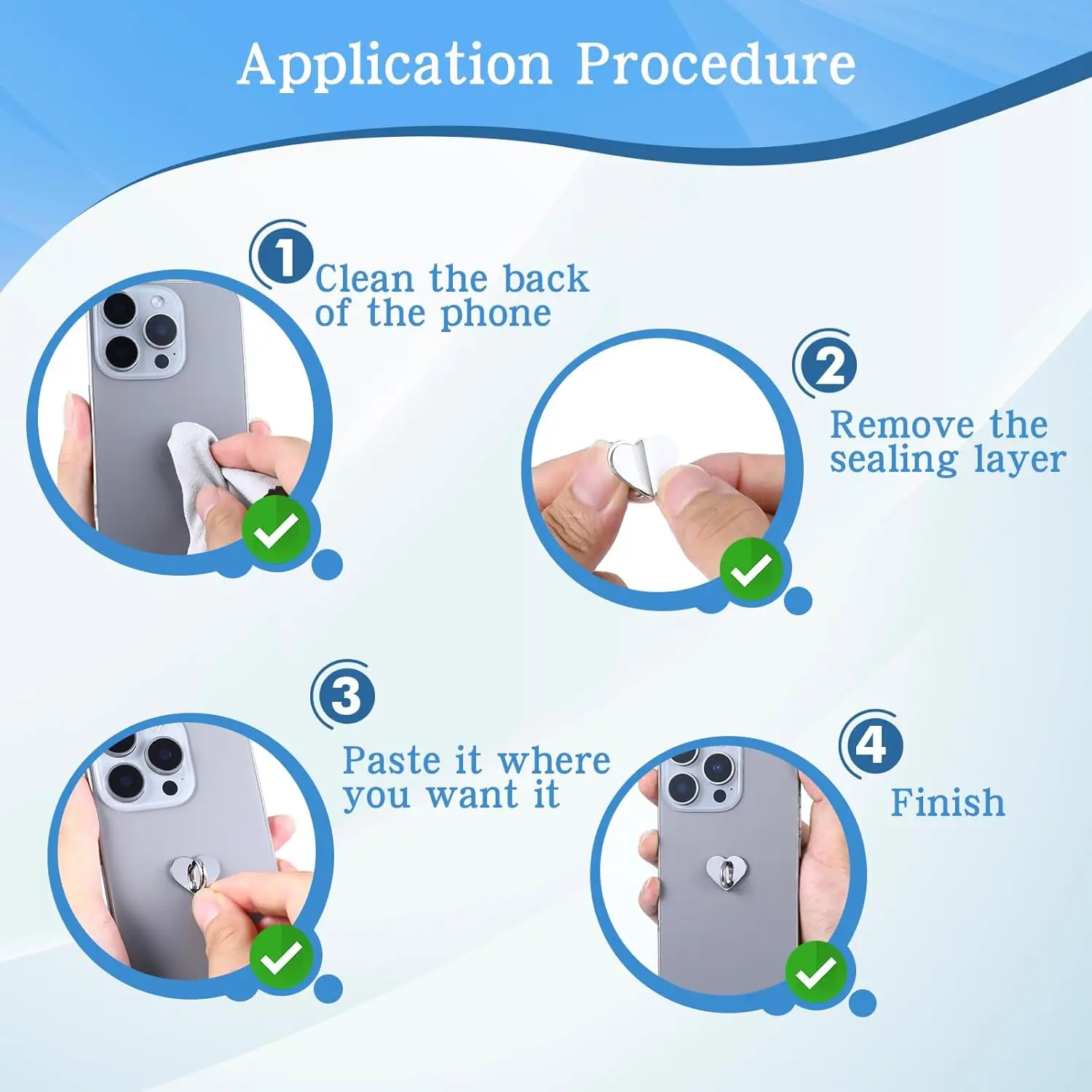 Adhesive Metal Heart Phone Charm Holder Mobile Phone Case Finger Ring Stand Hooks Buckle Charms Clasp DIY Accessories String thumbnail 4