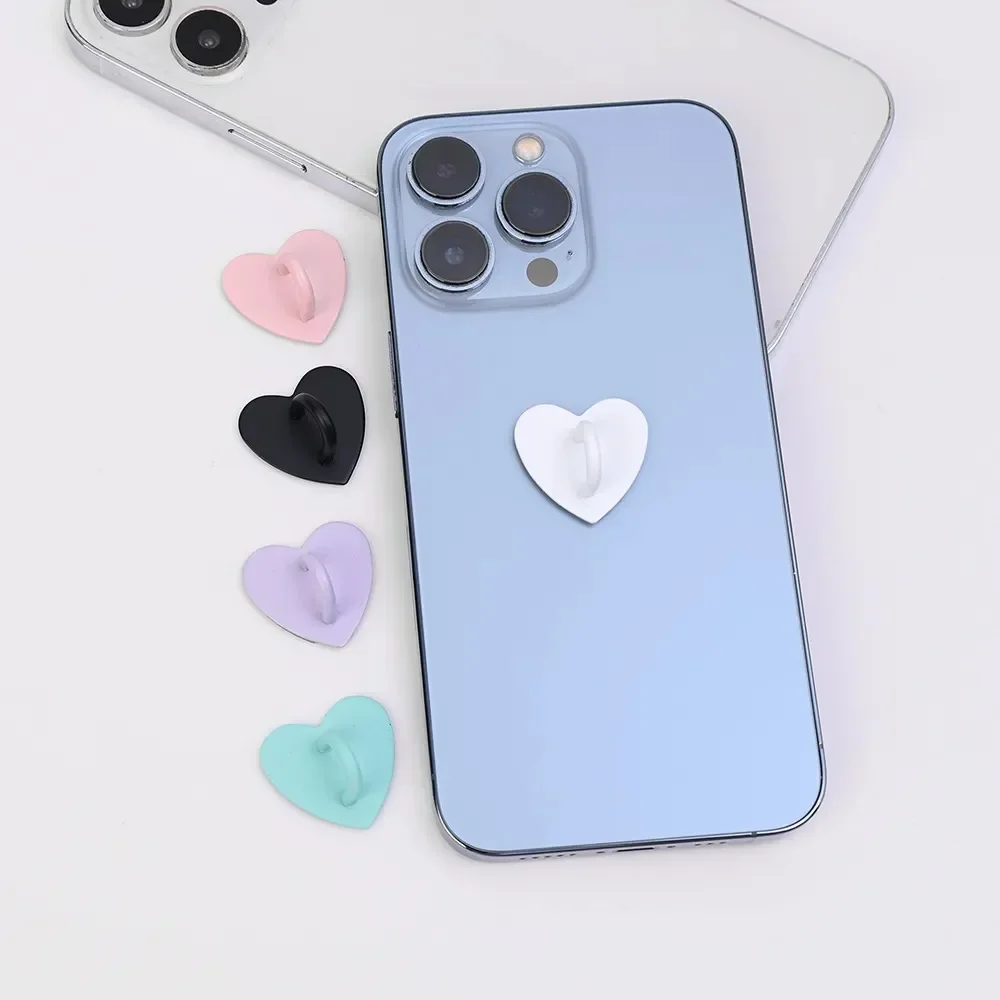 Adhesive Metal Heart Phone Charm Holder Mobile Phone Case Finger Ring Stand Hooks Buckle Charms Clasp DIY Accessories String thumbnail 6