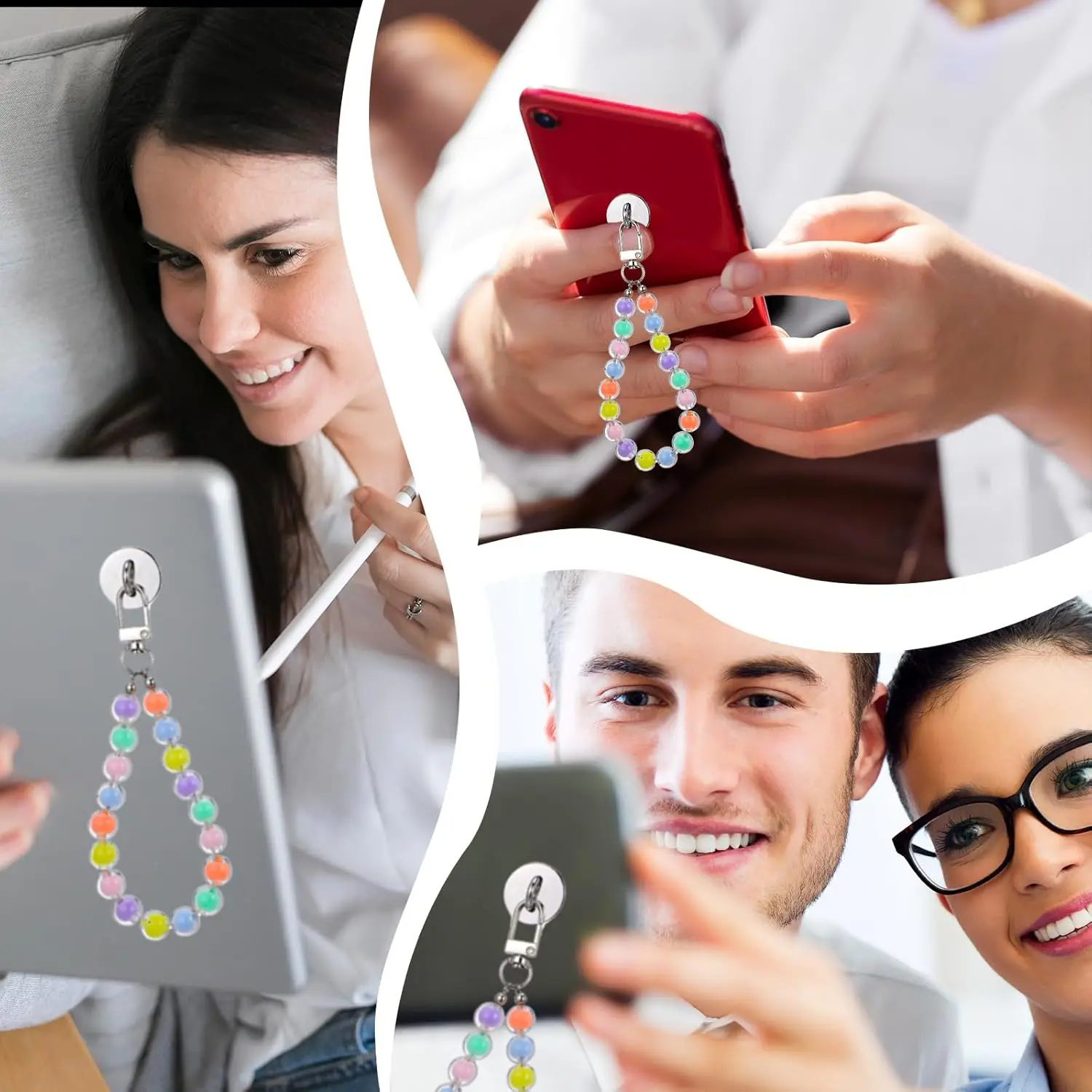 Adhesive Metal Heart Phone Charm Holder Mobile Phone Case Finger Ring Stand Hooks Buckle Charms Clasp DIY Accessories String thumbnail 5