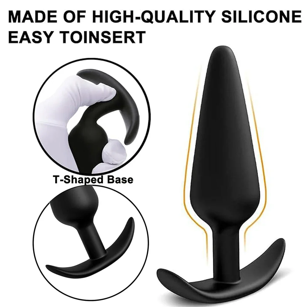 3 Different Size Anal Plug Soft Silicone Anal Butt Plug Stimulator Adults Sex Toys for Men/Women Prostate Massager Anal Trainer thumbnail 2