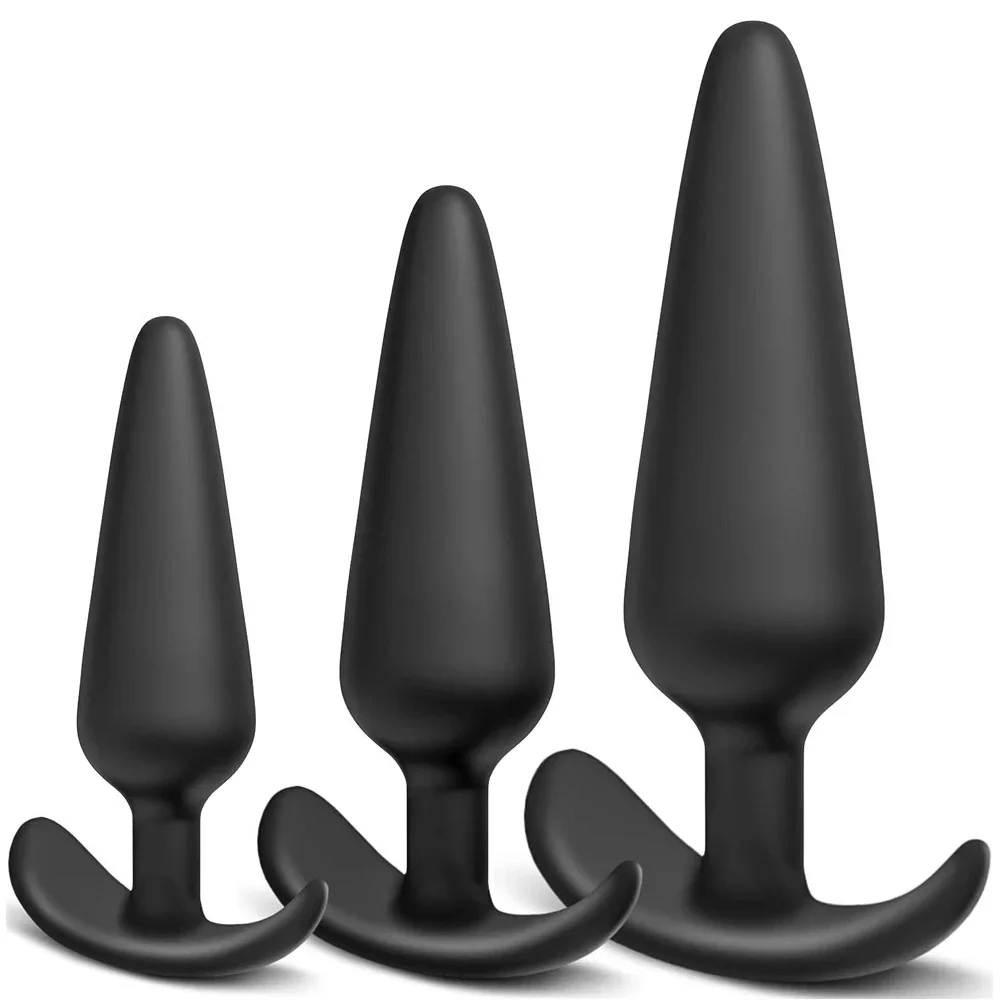 3 Different Size Anal Plug Soft Silicone Anal Butt Plug Stimulator Adults Sex Toys for Men/Women Prostate Massager Anal Trainer thumbnail 4