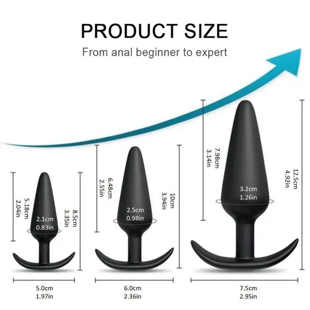 3 Different Size Anal Plug Soft Silicone Anal Butt Plug Stimulator Adults Sex Toys for Men/Women Prostate Massager Anal Trainer thumbnail 6