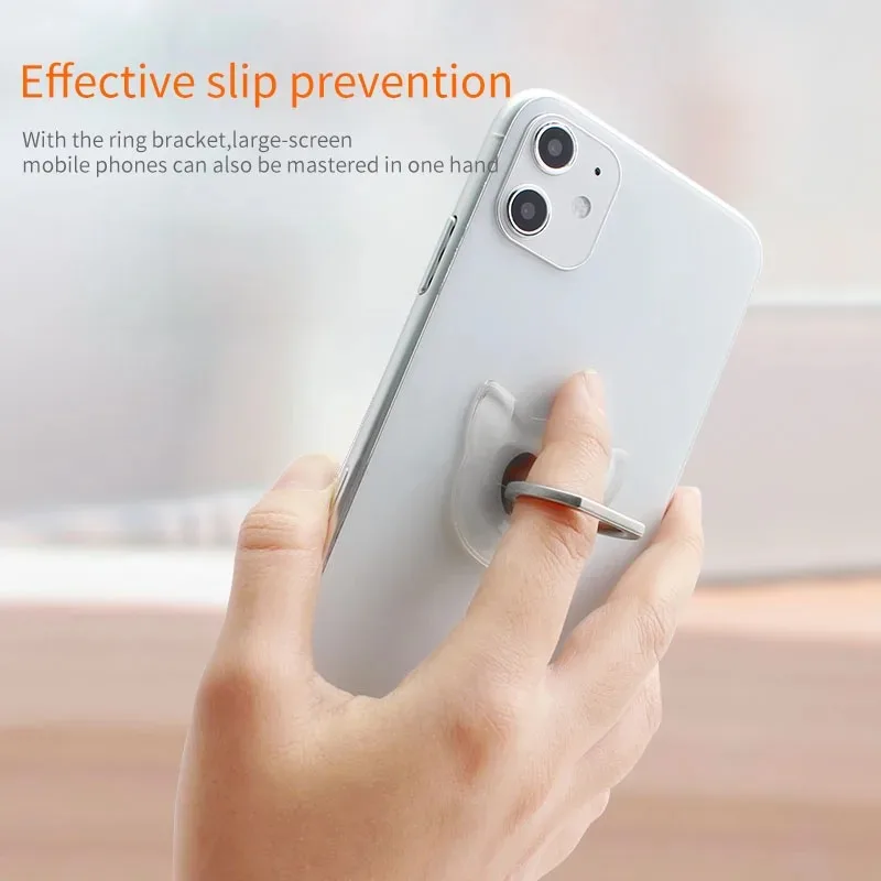 Universal Stent Mobile Phone Holder Stand Finger Ring Magnetic For Cute Cell Smart Phone Transparent Holder for iPhone Samsung thumbnail 3