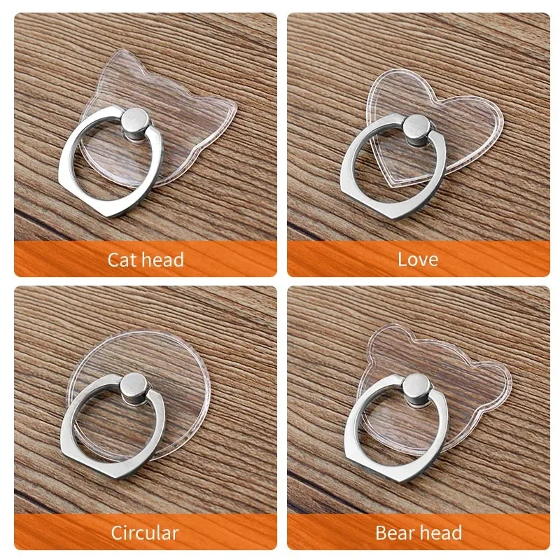 Universal Stent Mobile Phone Holder Stand Finger Ring Magnetic For Cute Cell Smart Phone Transparent Holder for iPhone Samsung thumbnail 2