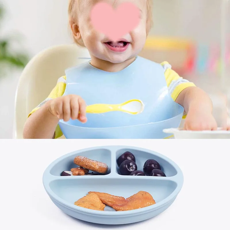 8Pcs Silicone Tableware Set Personalized Name Logo Baby Feeding Set Spoon Fork Suction Cup Bowl Silicone Dinner Plate For Kids thumbnail 5