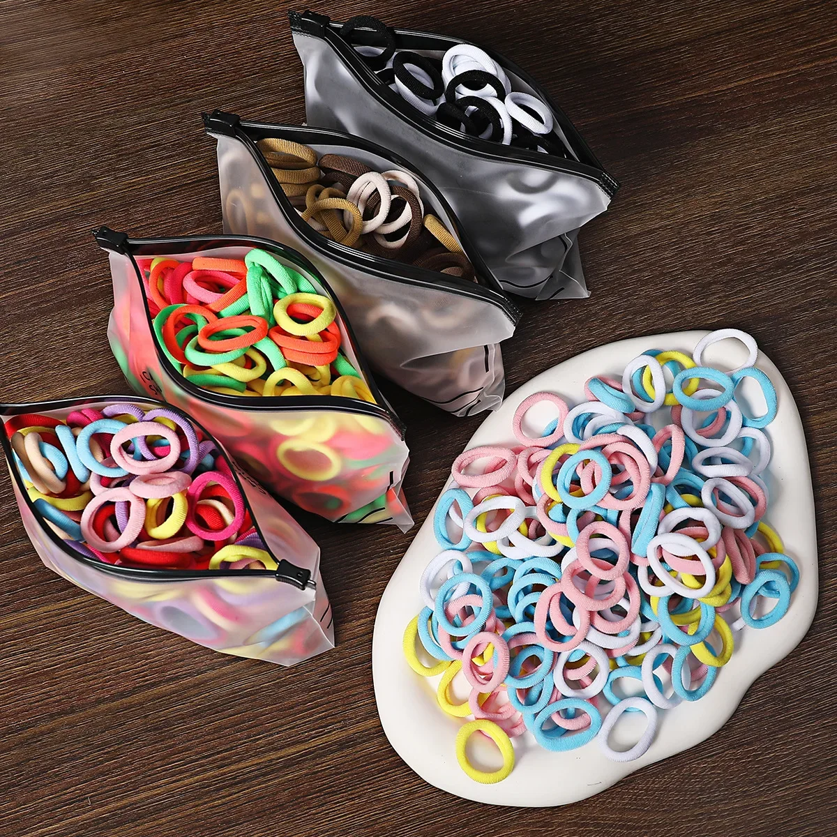 50/100Pcs Hair Bands for Children Colorful Nylon Scrunchie Hair Ties Rubber Band Kids Elastic Hair Leagues Girl Accessories thumbnail 3