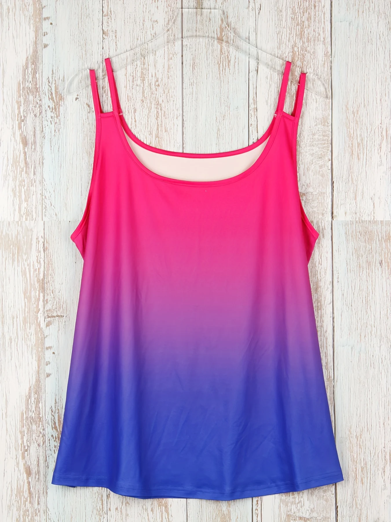 Plus Size Ombre Cut Out Cami Top Casual Crew Neck Sleeveless Top For Summer Women's Plus Size Clothing thumbnail 4