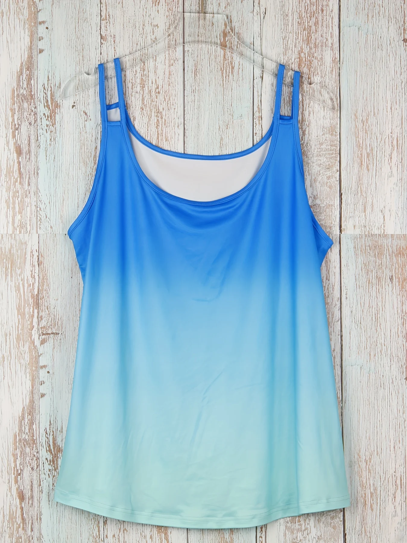 Plus Size Ombre Cut Out Cami Top Casual Crew Neck Sleeveless Top For Summer Women's Plus Size Clothing thumbnail 2