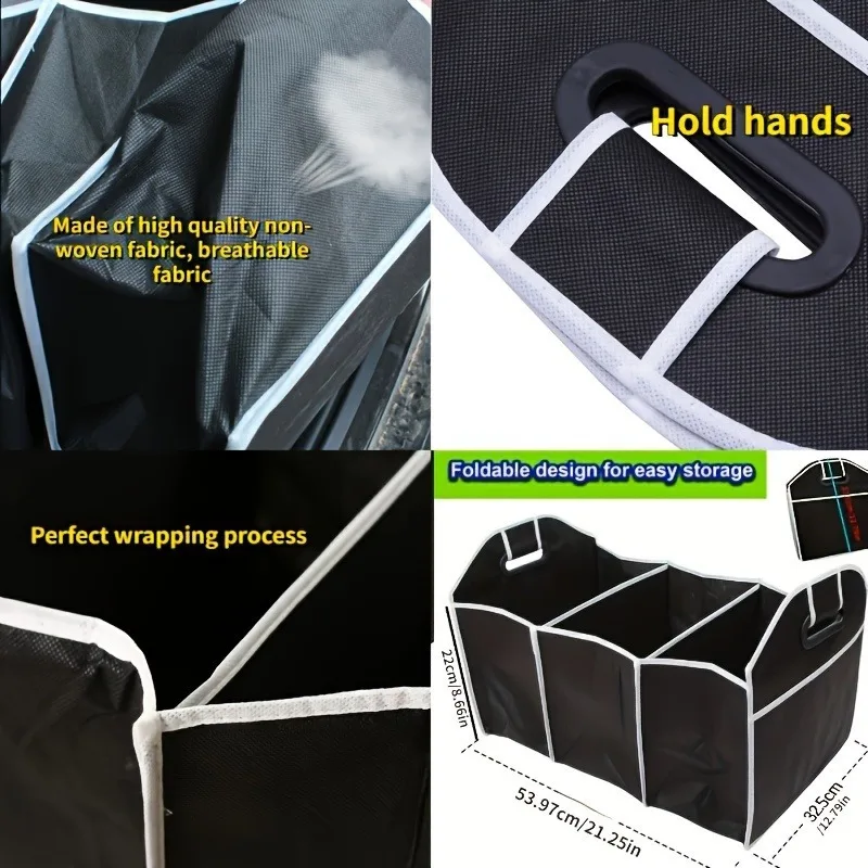 Versatile Canvas Car Trunk Organizer - Foldable Storage Box For Vehicle Essentials thumbnail 5
