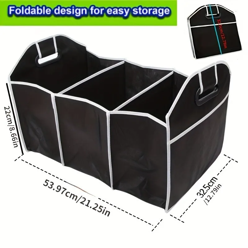 Versatile Canvas Car Trunk Organizer - Foldable Storage Box For Vehicle Essentials thumbnail 4