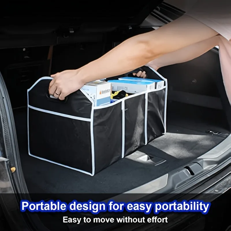 Versatile Canvas Car Trunk Organizer - Foldable Storage Box For Vehicle Essentials thumbnail 2