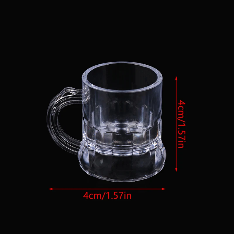 1PC 2oz Beer Cup Small Handle Plastic Whisky Mini For Party Mug Glass Barware Kitchen Dining Bar Home Garden Decoration thumbnail 6