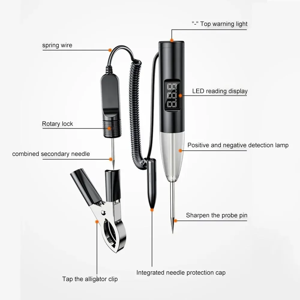 Car Trunk Voltage Circuit Tester Pen LED Digital Display Power Probe Voltage Detector Repair Maintenance Diagnostic Car Tool thumbnail 6