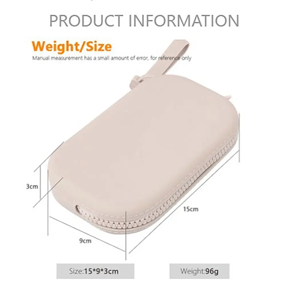 Silicone Smooth Zipper Earphone Bag Wallet Organizer Cosmetic Bag Coin Purse Women Girls thumbnail 6