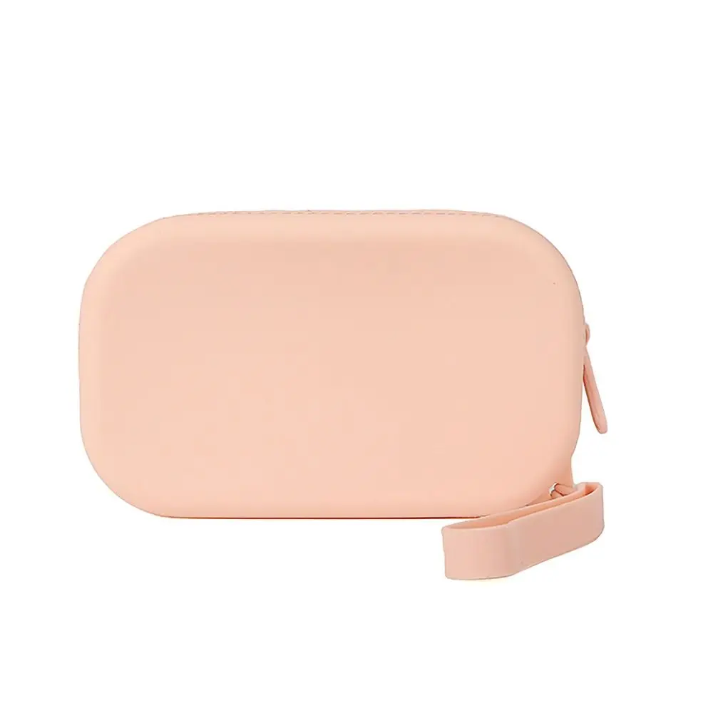 Silicone Smooth Zipper Earphone Bag Wallet Organizer Cosmetic Bag Coin Purse Women Girls thumbnail 3