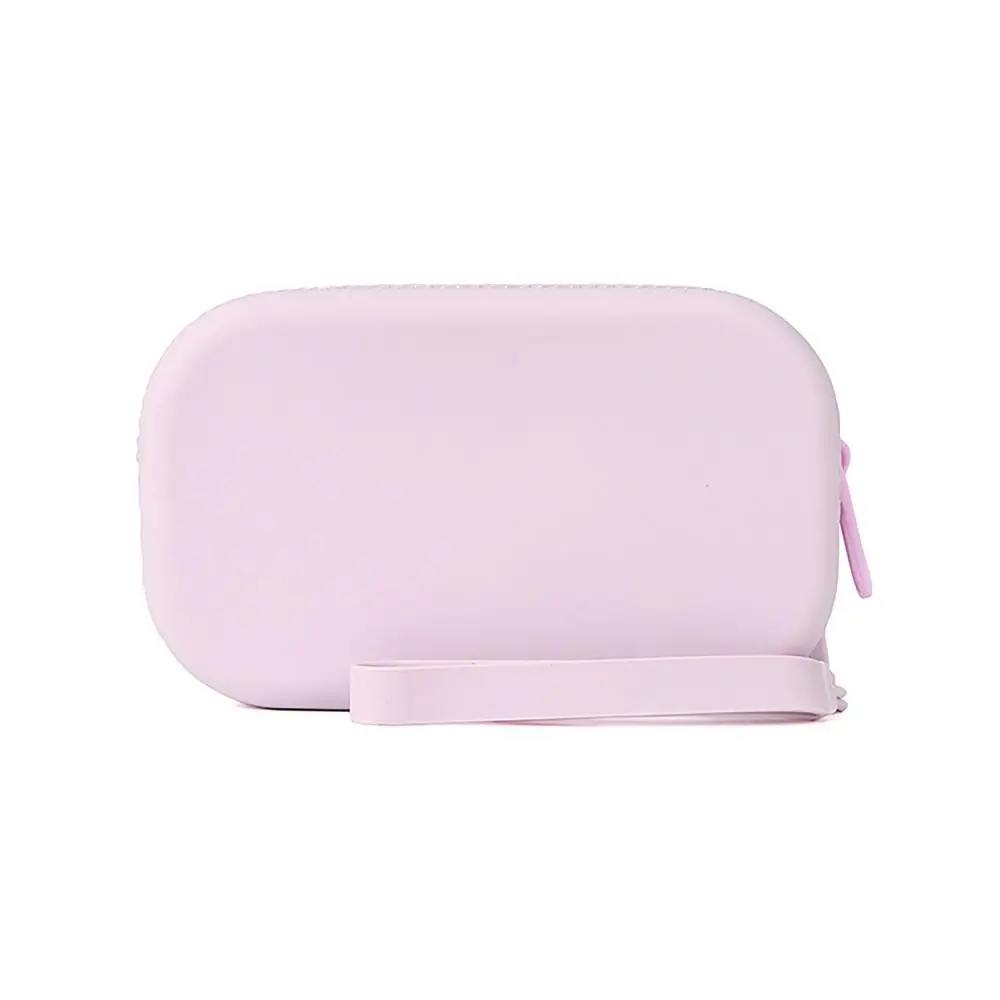 Silicone Smooth Zipper Earphone Bag Wallet Organizer Cosmetic Bag Coin Purse Women Girls thumbnail 2