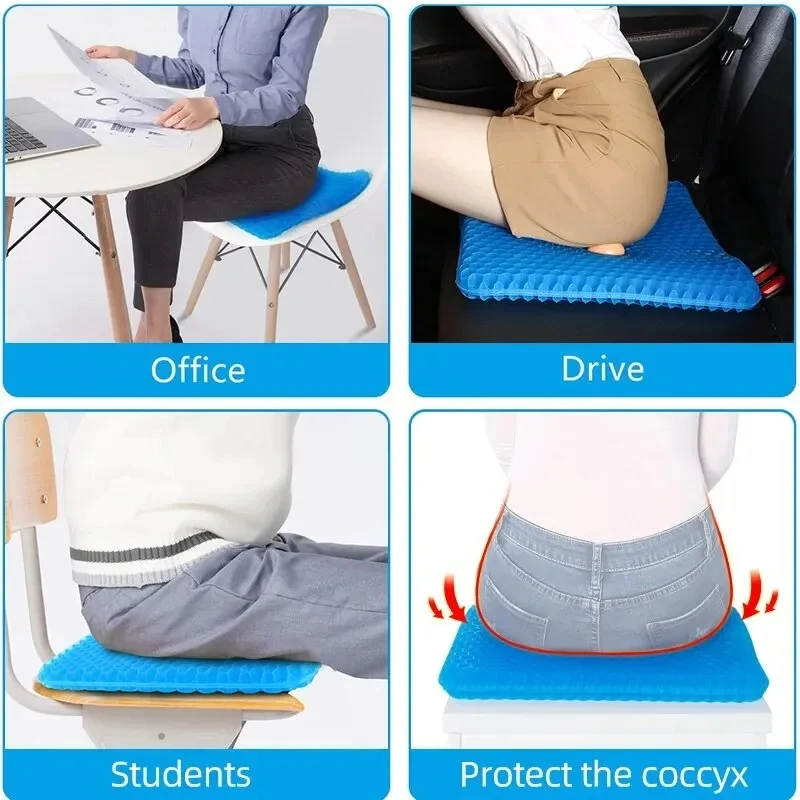 Car Gel Cooling Seat Cushion 3D Honeycomb Cool and Breathable Cool Ice Silk Car Home Office Chair Cushion Car Accessories thumbnail 6