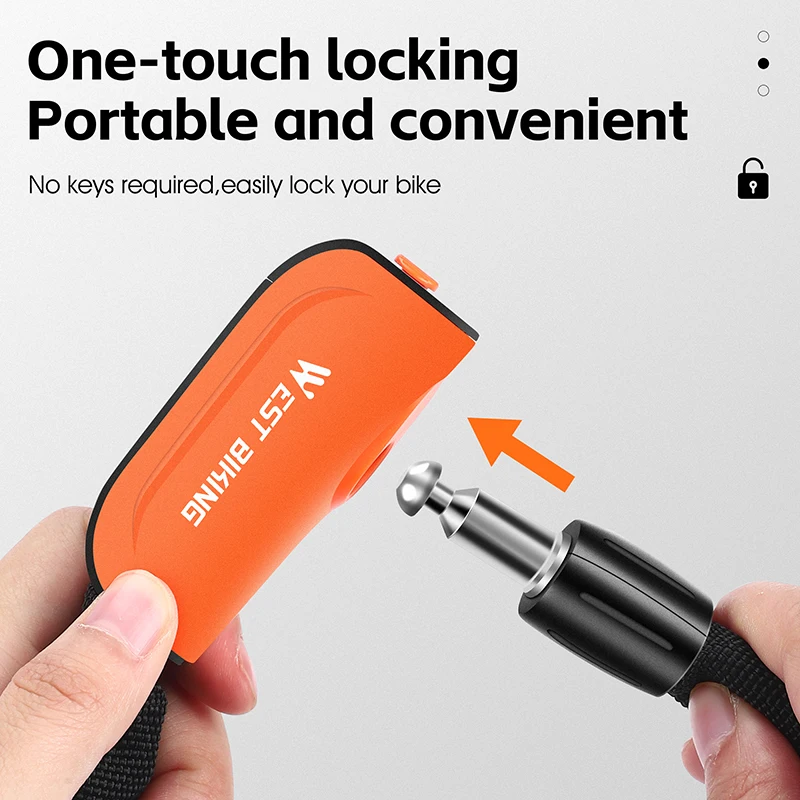 WEST BIKING Bicycle Chain Lock Motorcycle MTB Bike Safety Chain Lock With 2 Keys Cycling Accessories Anti-theft Bike Locks thumbnail 3