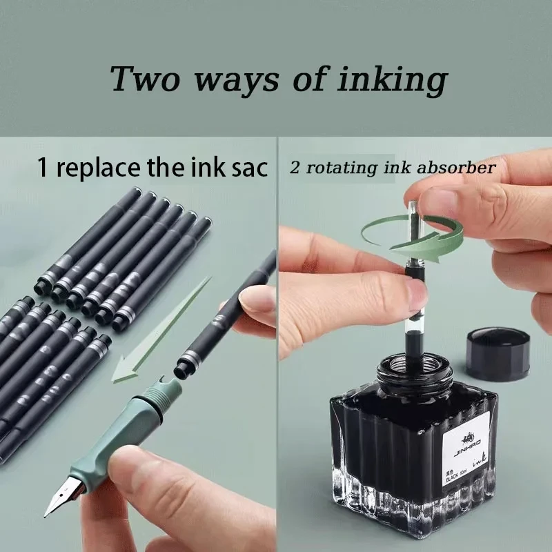 Fountain Pen Set Replaceable Ink Refill Calligraphy Multifunction Pens For Writing 0.38mm Office School Stationery Supplies thumbnail 5