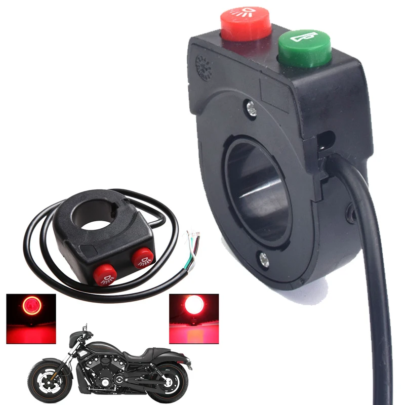 22mm Handlebar Horn and Headlight Combination Button Switch for Motorcycle ATV Scooter Electric Bicycle Universal Refit Parts thumbnail 5