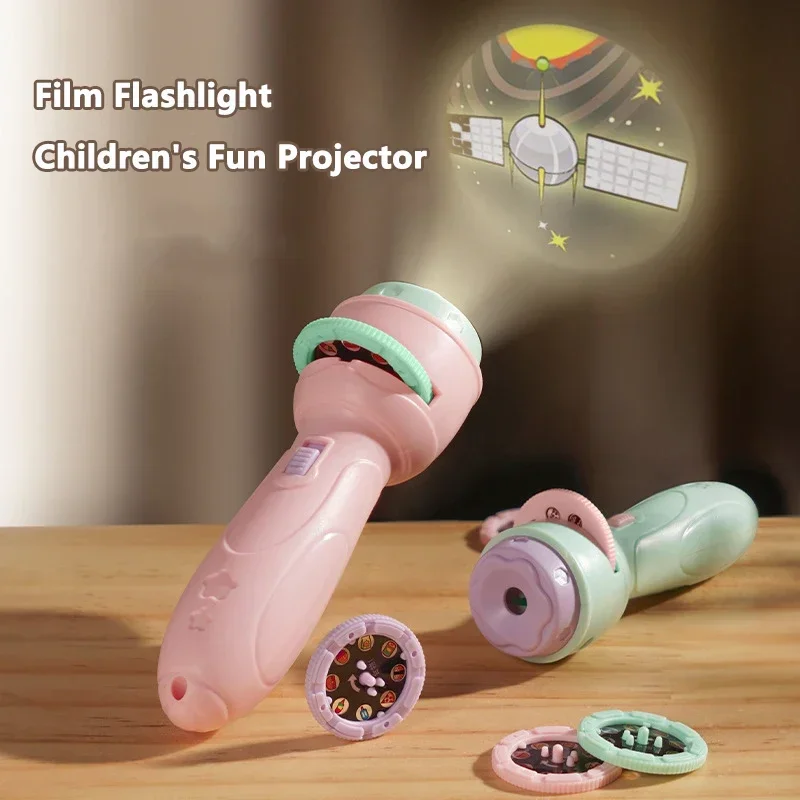 Baby Projector Torch Cartoon Projection Flashlight Early Education Cognition Before Bedtime Story Book 80 Patterns Luminous Toys thumbnail 3