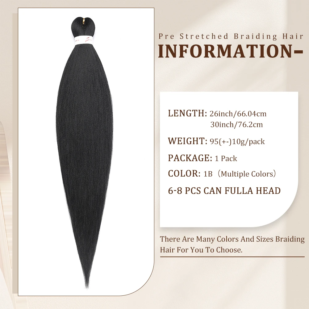 Pre-stretched Braids Hair Professional Itch Free Hot Water Setting Synthetic Fiber Ombre Yaki Texture Braid Hair Extensions thumbnail 3