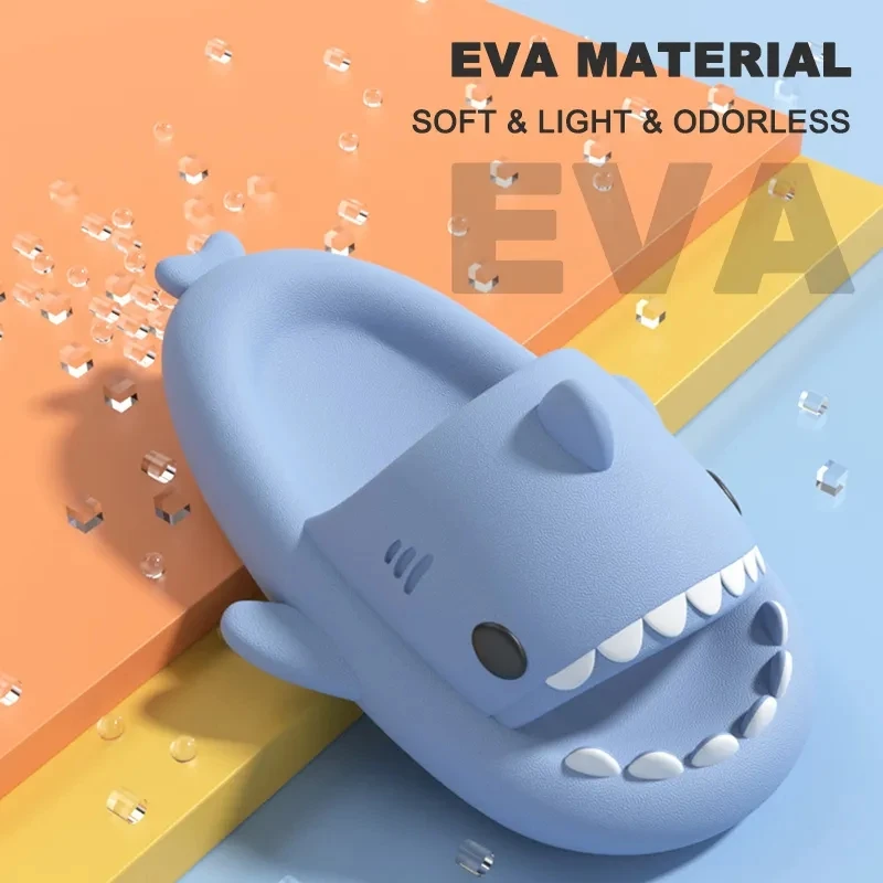 New Style Shark Slippers Women Summer Cute EVA Flip Flops Men Non-slip Indoor Outdoor Slides Girls Boys Beach Shoes Sandals thumbnail 5