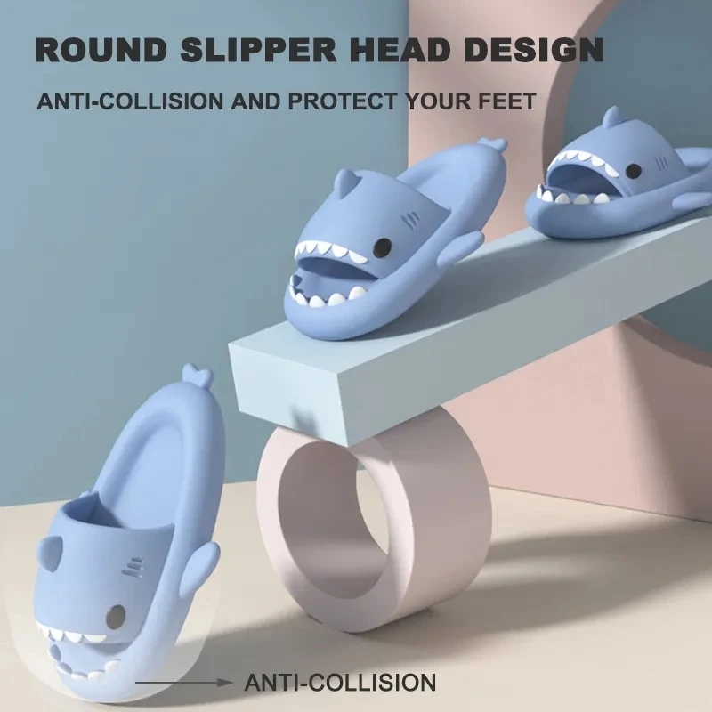 New Style Shark Slippers Women Summer Cute EVA Flip Flops Men Non-slip Indoor Outdoor Slides Girls Boys Beach Shoes Sandals thumbnail 4