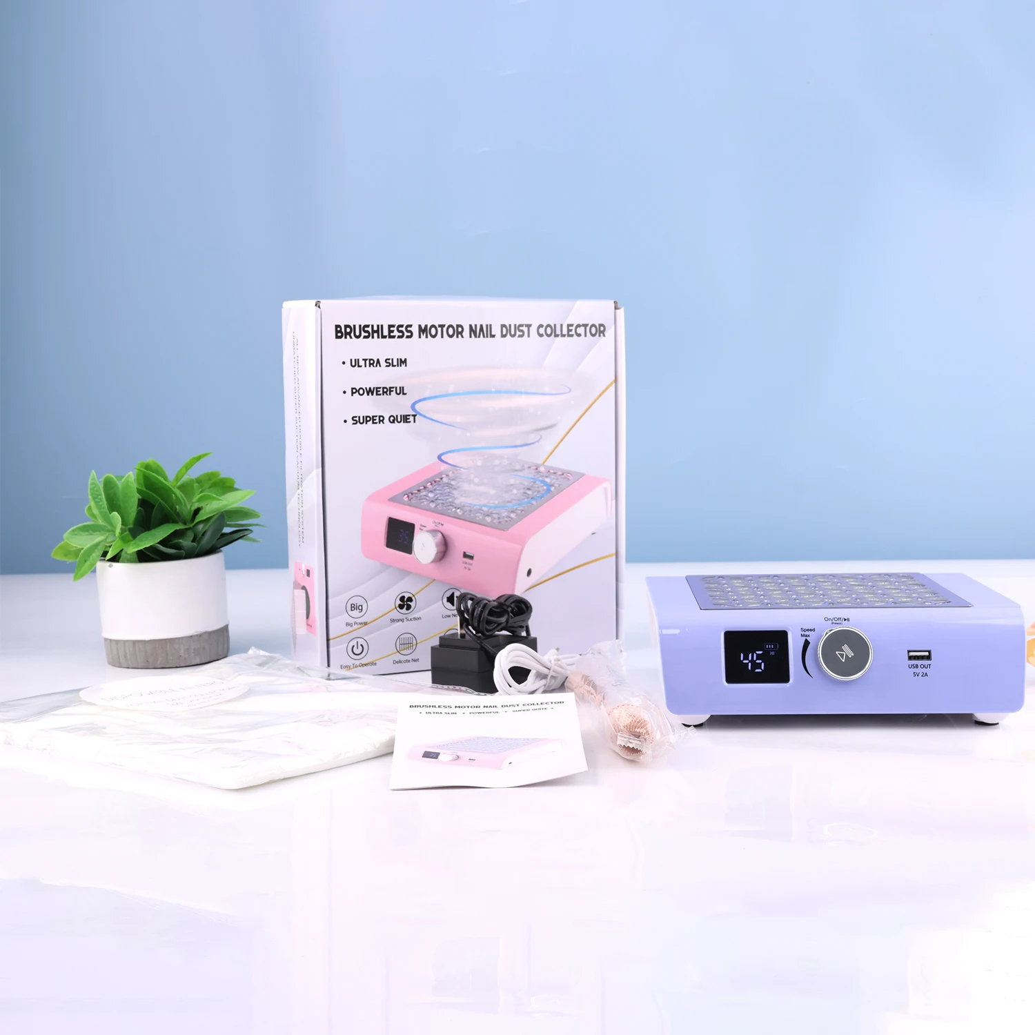 Wireless 85W Powerful Strong Suction Nail Dust Collector Vacuum 4500RPM Battery Nail Dust Cleaner With Replaceable Fitter thumbnail 3
