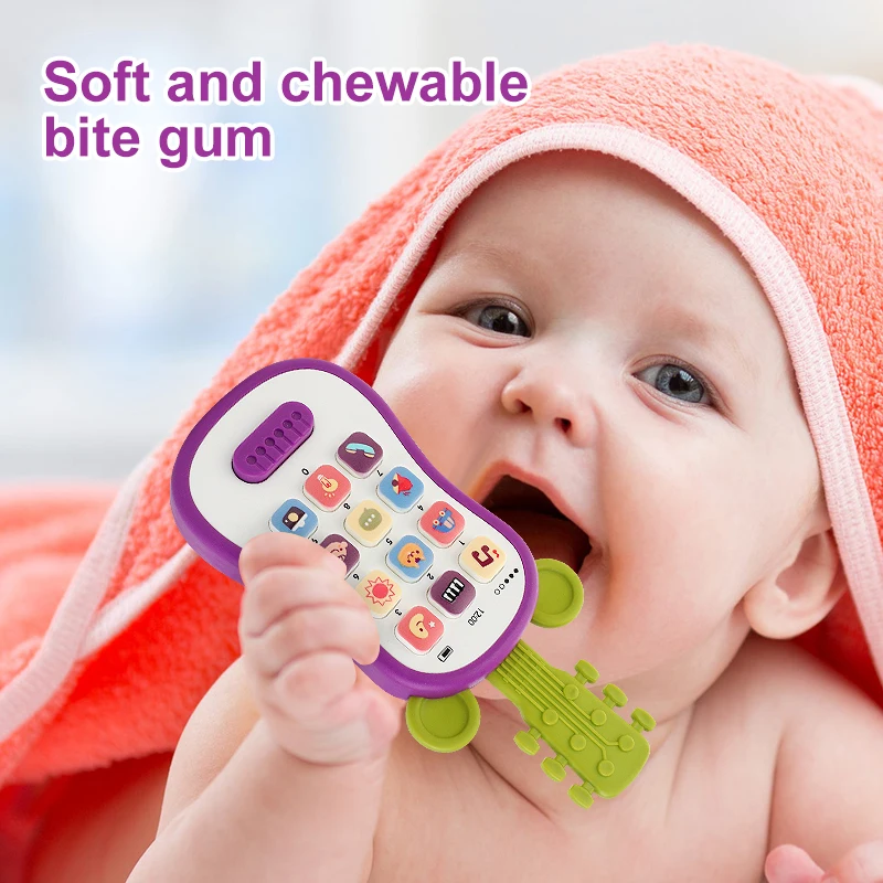 Guitar phone Toys Baby Music Sound Phones Sleep Toys Analog Phones for Kid Baby Early Education Toys for Children Gifts thumbnail 5