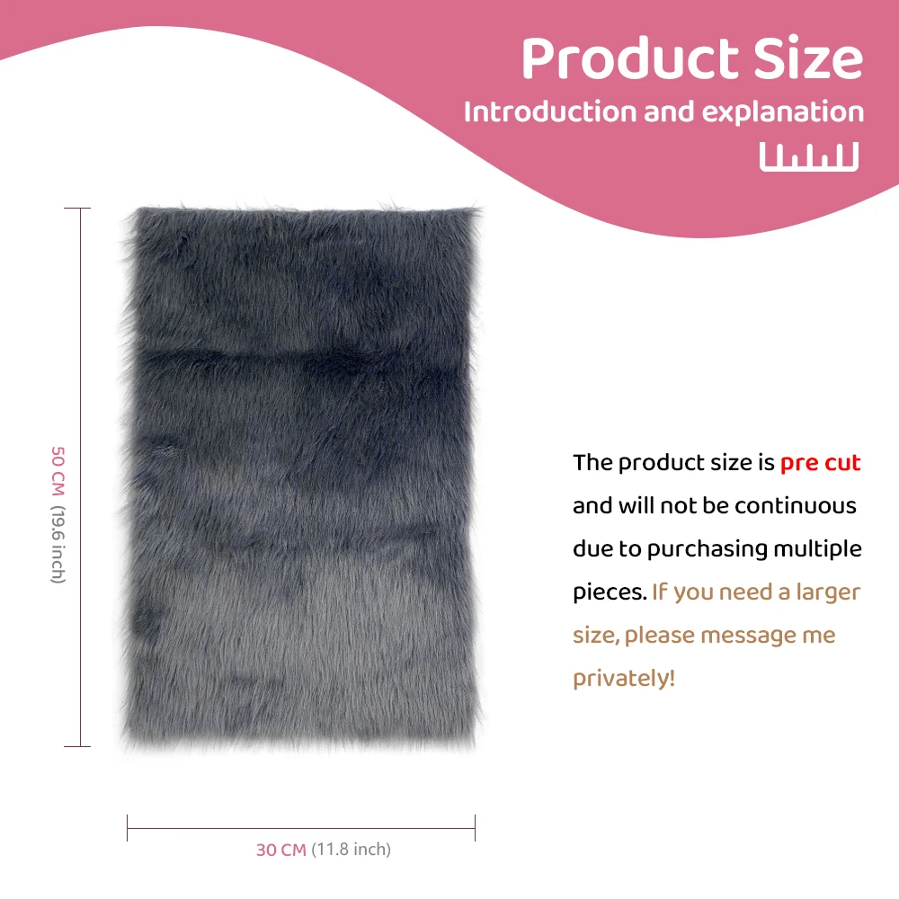 Fur Imitate Fabric 30x50cm Polyester Fiber Medium Thickness Woven Technics 2.5cm Long Fur Fabric Cosplay Fursuit Fur Material thumbnail 5
