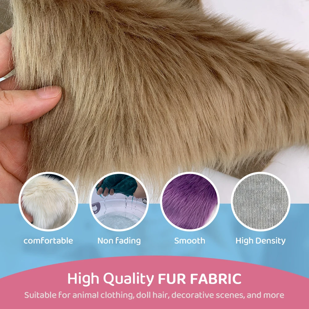 Fur Imitate Fabric 30x50cm Polyester Fiber Medium Thickness Woven Technics 2.5cm Long Fur Fabric Cosplay Fursuit Fur Material thumbnail 2