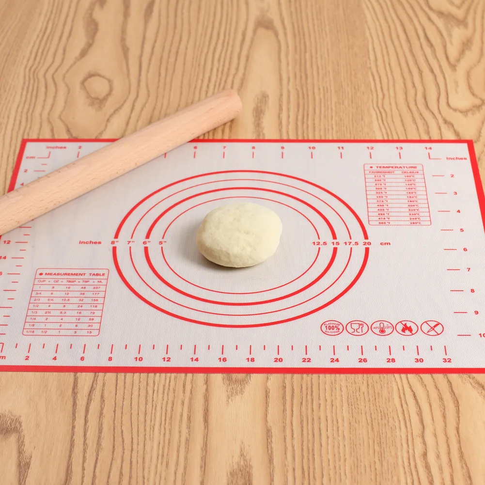 60/50/40cm Silicone Pad Baking Mat Sheet Kneading Dough Mat For Kitchen Rolling Dough Pizza Large Dough Non-Stick Maker Holder thumbnail 4