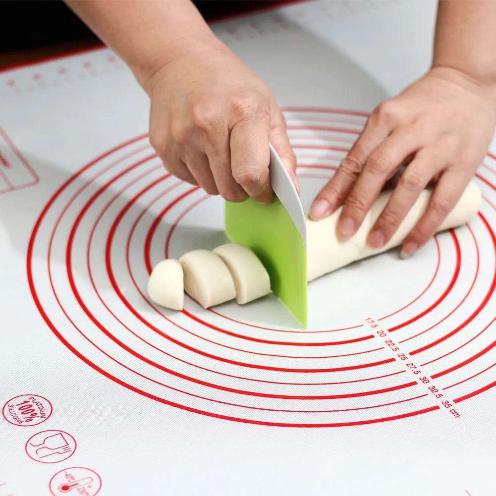 60/50/40cm Silicone Pad Baking Mat Sheet Kneading Dough Mat For Kitchen Rolling Dough Pizza Large Dough Non-Stick Maker Holder thumbnail 2