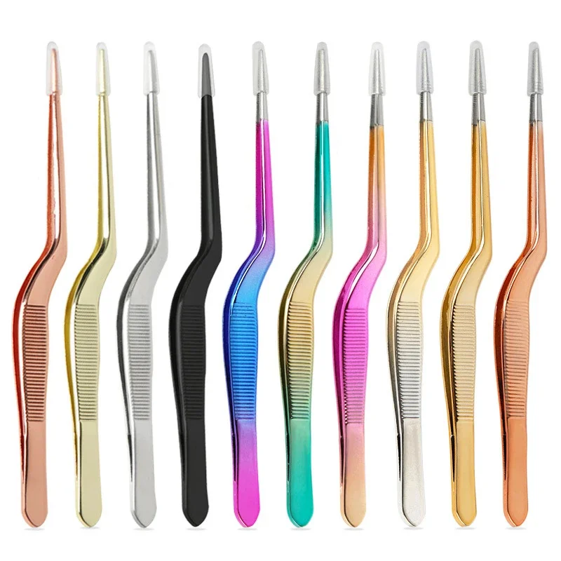6/8/12-Inch Kitchen Tongs, Stainless Steel Culinary Precision Tweezers BBQ Tongs - Food Styling Baking Decor thumbnail 5