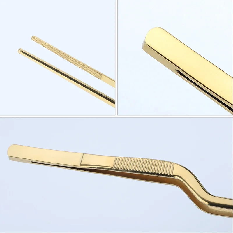 6/8/12-Inch Kitchen Tongs, Stainless Steel Culinary Precision Tweezers BBQ Tongs - Food Styling Baking Decor thumbnail 4