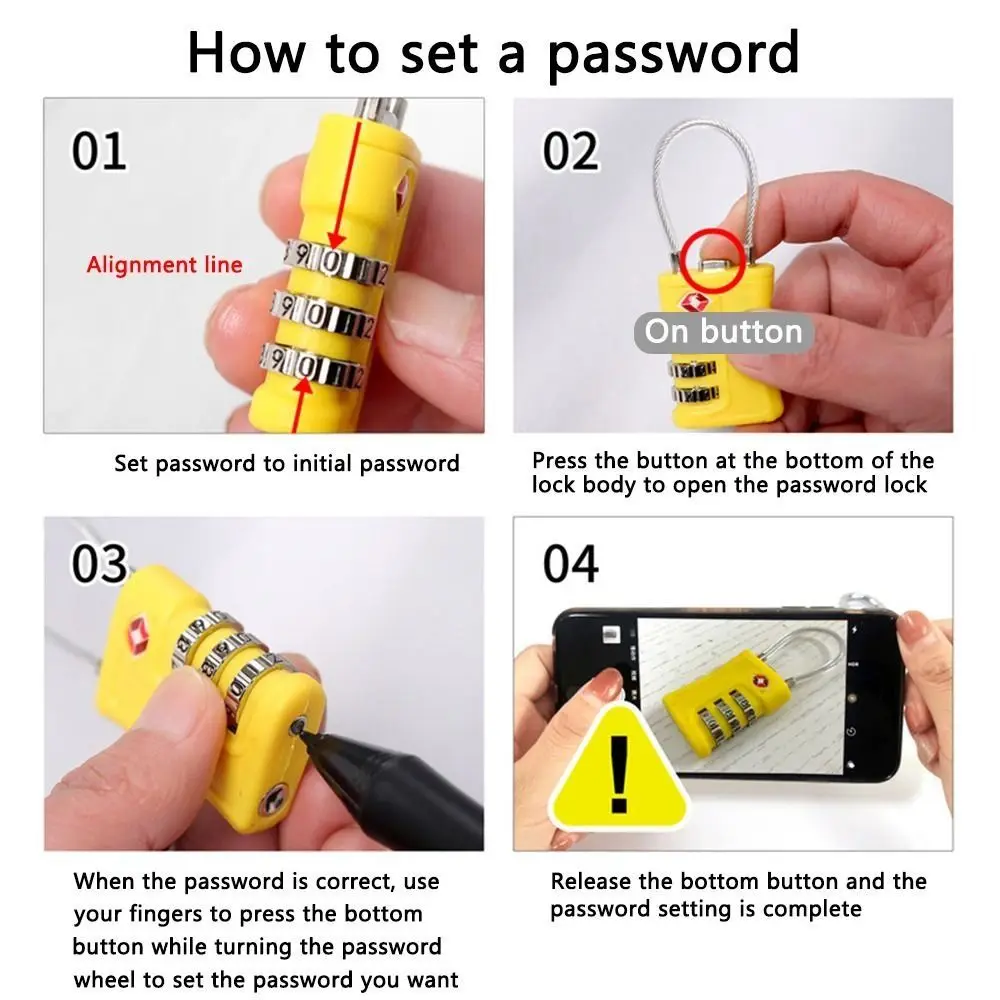 New TSA Customs Code Lock for Travel Luggage Password Changeable Lock Contrast Color Design Padlock thumbnail 3