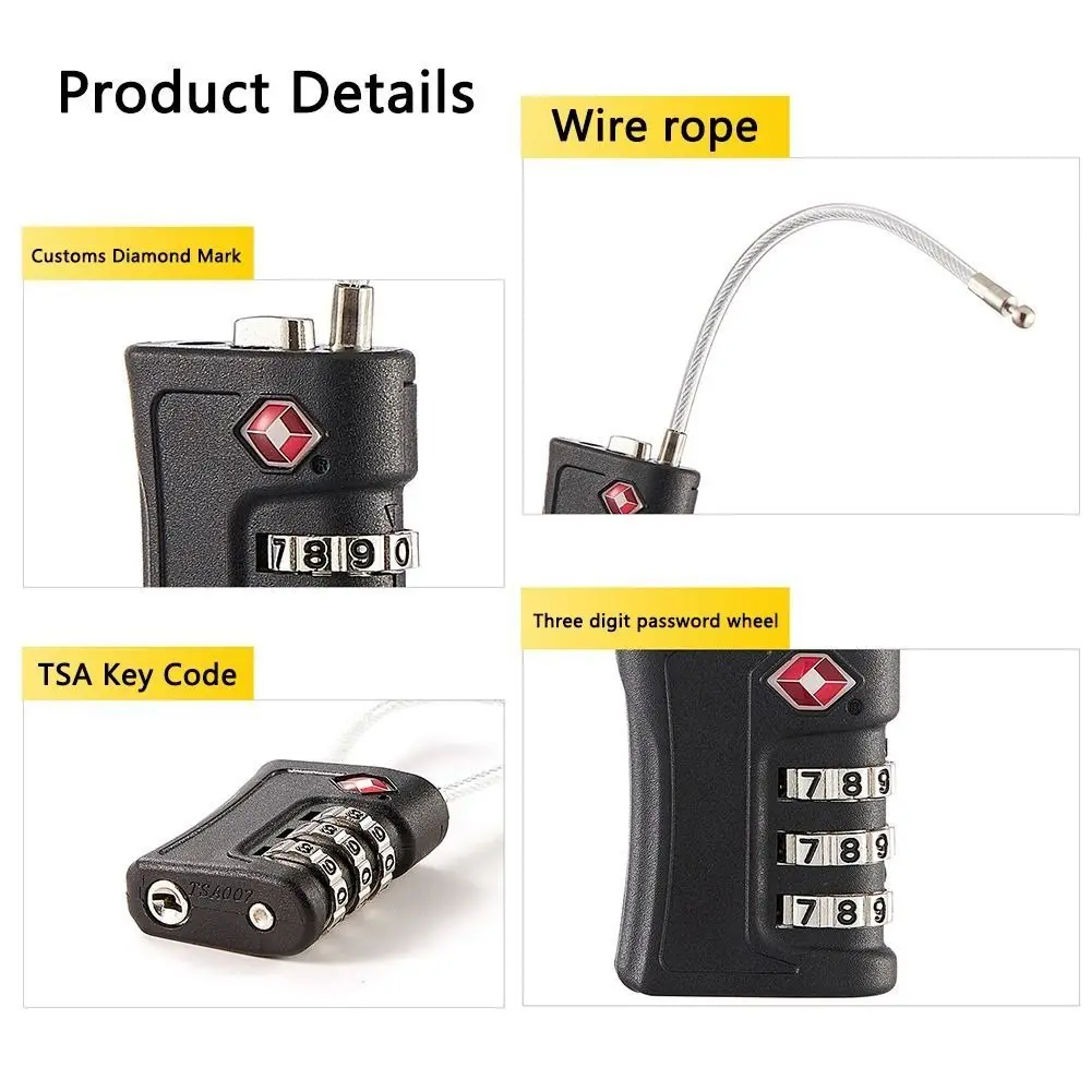 New TSA Customs Code Lock for Travel Luggage Password Changeable Lock Contrast Color Design Padlock thumbnail 4